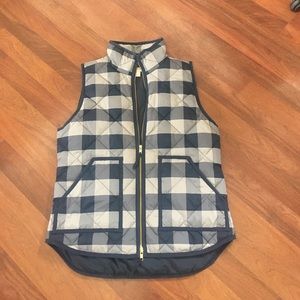 JCREW Navy Plaid Vest - Size Small - Worn Once